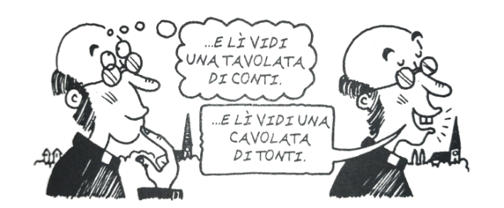 Caricatura del sacerdote inglese William A. Spooner (1844 - 1930), dal cui nome proviene il termine 